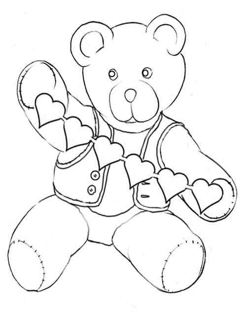 Free Coloring Pages A Teddy Bear Hug Valentine S Day Freecoloringpages Com